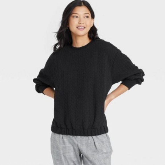 A New day elastic waist quilted sweatshirt szL - Picture 14 of 15